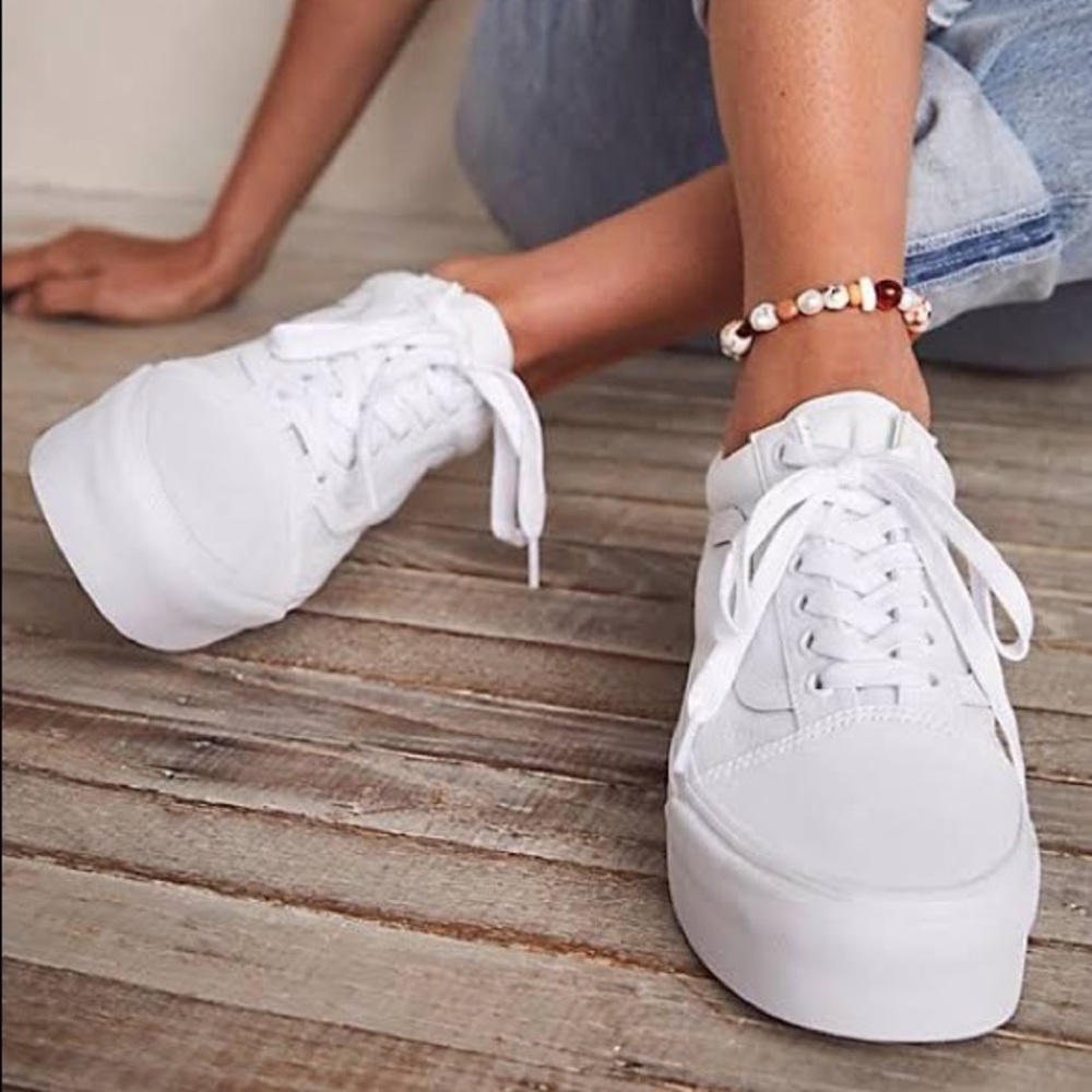Vans Old Skool Platform White Sneakers